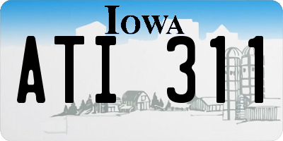 IA license plate ATI311