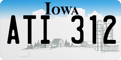 IA license plate ATI312