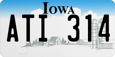 IA license plate ATI314