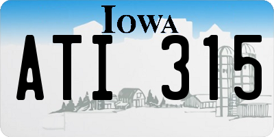 IA license plate ATI315