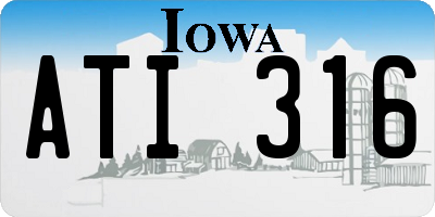 IA license plate ATI316