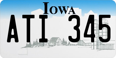 IA license plate ATI345