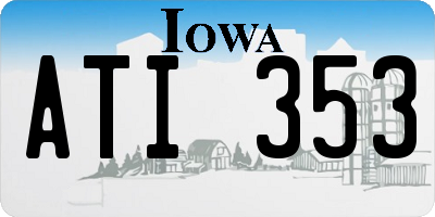 IA license plate ATI353