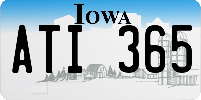 IA license plate ATI365