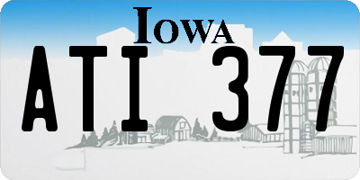 IA license plate ATI377