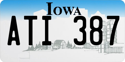 IA license plate ATI387