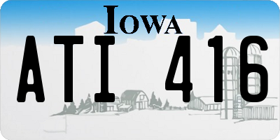 IA license plate ATI416