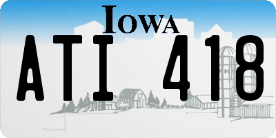 IA license plate ATI418
