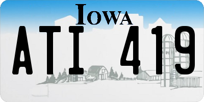 IA license plate ATI419