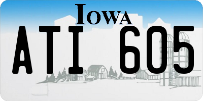 IA license plate ATI605