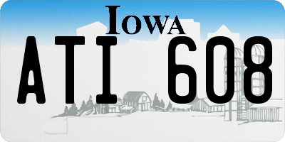 IA license plate ATI608