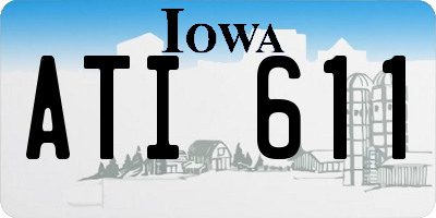 IA license plate ATI611