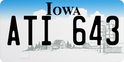 IA license plate ATI643