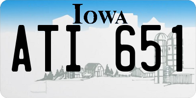 IA license plate ATI651