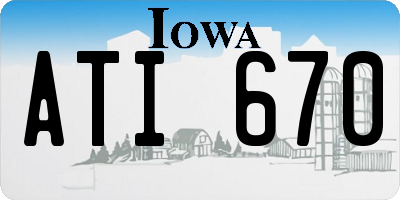 IA license plate ATI670
