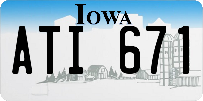 IA license plate ATI671