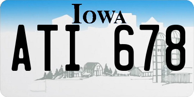 IA license plate ATI678