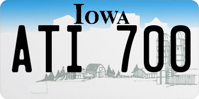 IA license plate ATI700