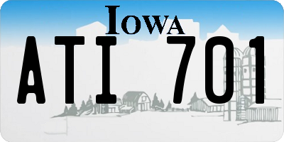IA license plate ATI701