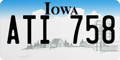 IA license plate ATI758