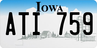 IA license plate ATI759