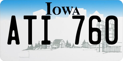 IA license plate ATI760