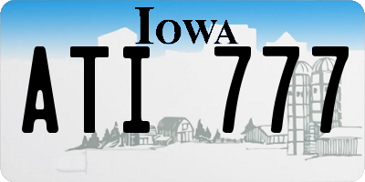 IA license plate ATI777