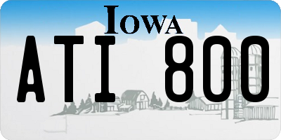 IA license plate ATI800