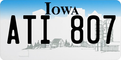 IA license plate ATI807