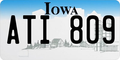 IA license plate ATI809