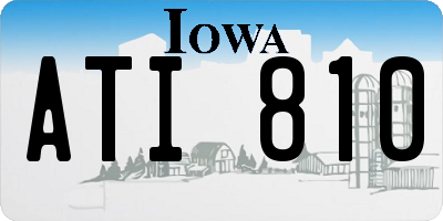 IA license plate ATI810