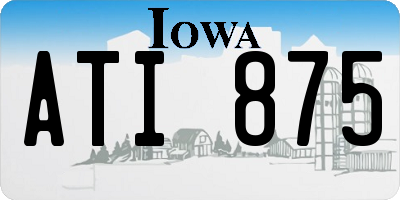 IA license plate ATI875