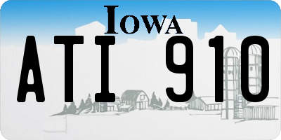IA license plate ATI910