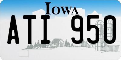 IA license plate ATI950