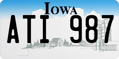 IA license plate ATI987
