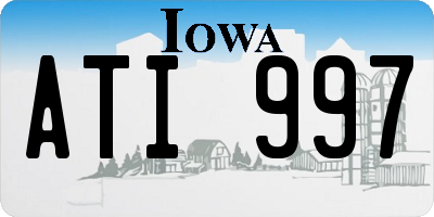 IA license plate ATI997