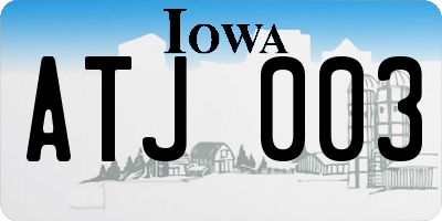 IA license plate ATJ003
