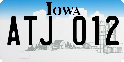IA license plate ATJ012