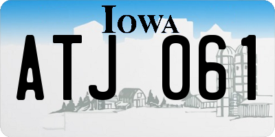IA license plate ATJ061