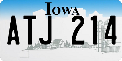 IA license plate ATJ214