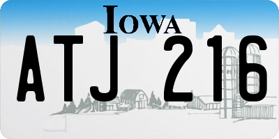 IA license plate ATJ216
