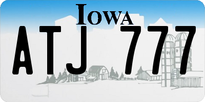 IA license plate ATJ777