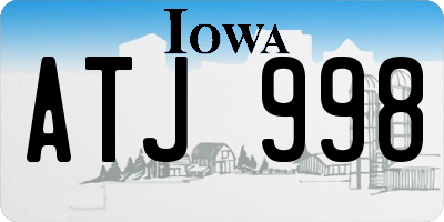 IA license plate ATJ998
