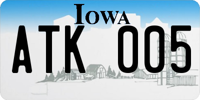 IA license plate ATK005
