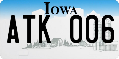 IA license plate ATK006