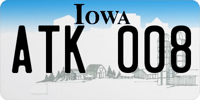IA license plate ATK008
