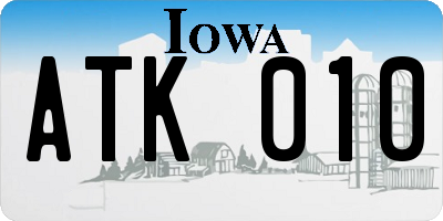 IA license plate ATK010