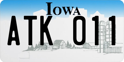 IA license plate ATK011