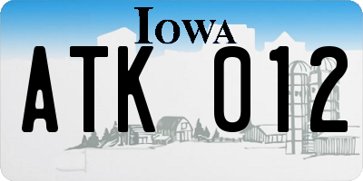 IA license plate ATK012