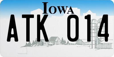 IA license plate ATK014